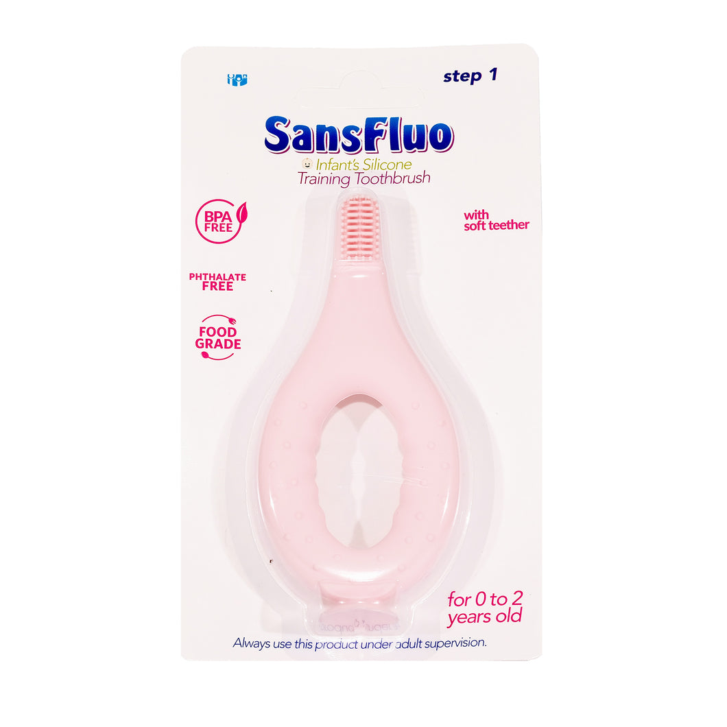 Infant's Silicone Training Toothbrush Step 1 (Pink)